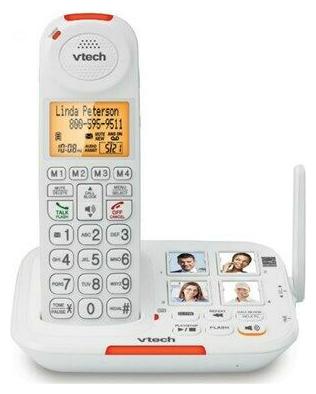 

VTech SN5127 DECT 6 0 Amplified Cordless Phone With Table Wall Mountable