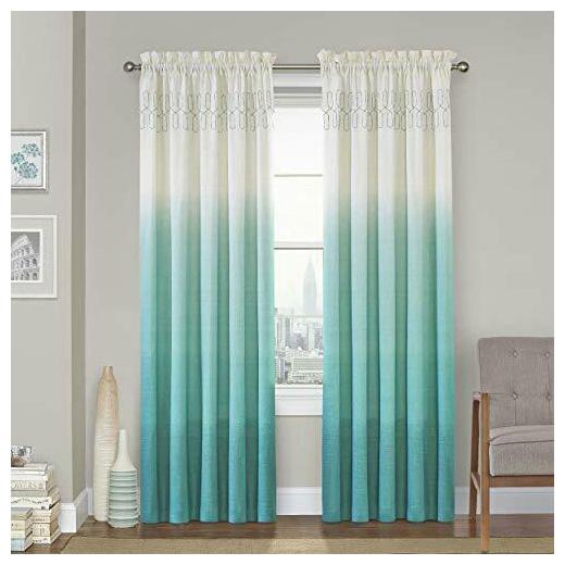 

VUE Curtains for Bedroom - Arashi 52 x 95 Decorative Single (52 x 95 Teal)