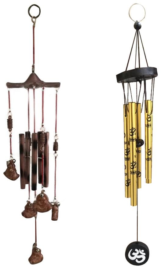 

Vyne Bhuddha Wind Chime 5 pipes Om Printed Golden Wind Chime 5 Pipes