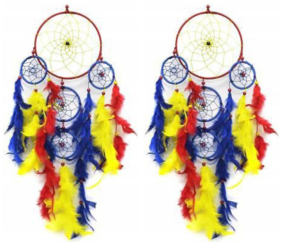 

Vyne Pack Of (2) Dream Catchers 5 Rings Colorfull Wall Hanging For Home Office