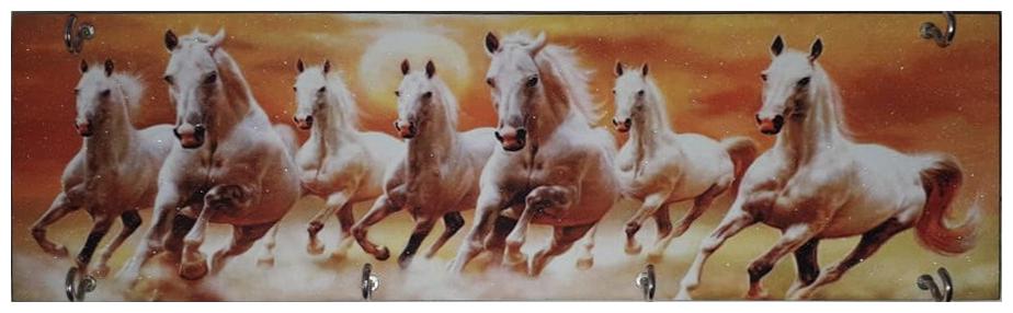 

Vyne Printed Graceful Attractive Key Holder for Home Wall Decor Keychain Holder Hanger (Design - Seven Horse)