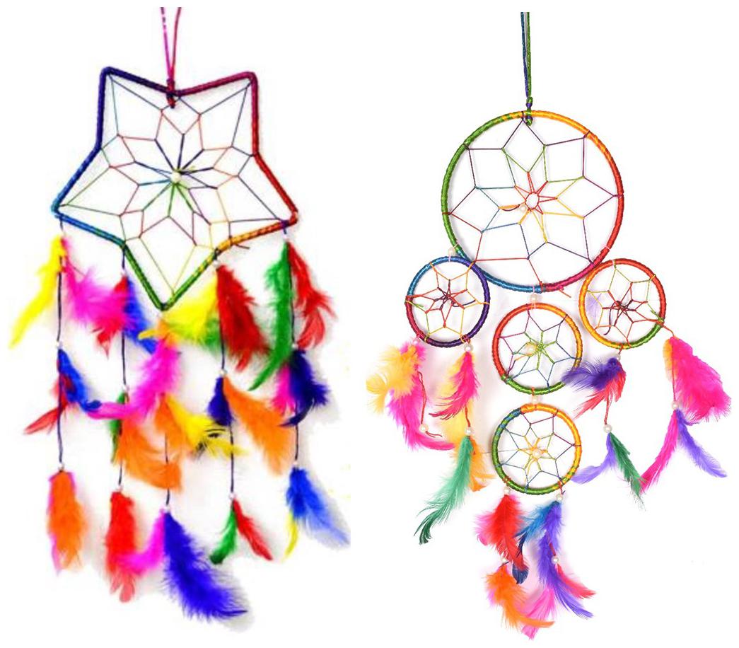 

Vyne Star Shape Dream Catcher 5 Rings Multi Color Dream Catcher for Wall Hanging Attract Positive Dreams Positive Thinking and Protections Dream Catcher Pack of 1 1