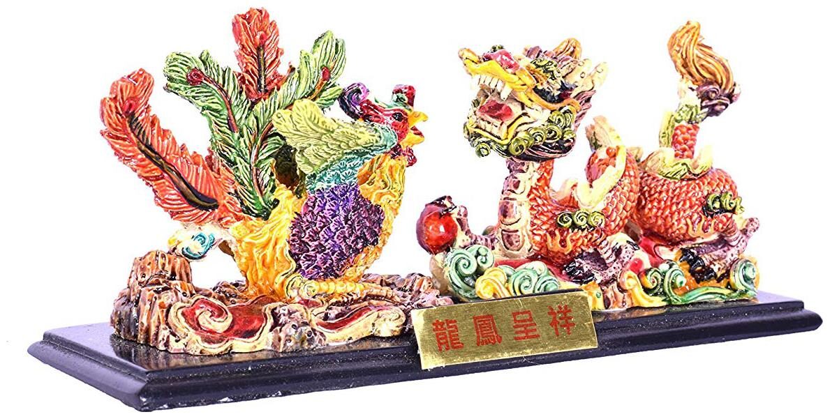 

Vyne Vastu fengshui dragon Phoenix Colorful Showpeice for home office