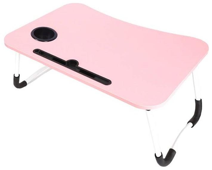 

Wahram Foldable Laptop Table with Cup Holder Charging Cable IPad Tablet Slot - Assorted