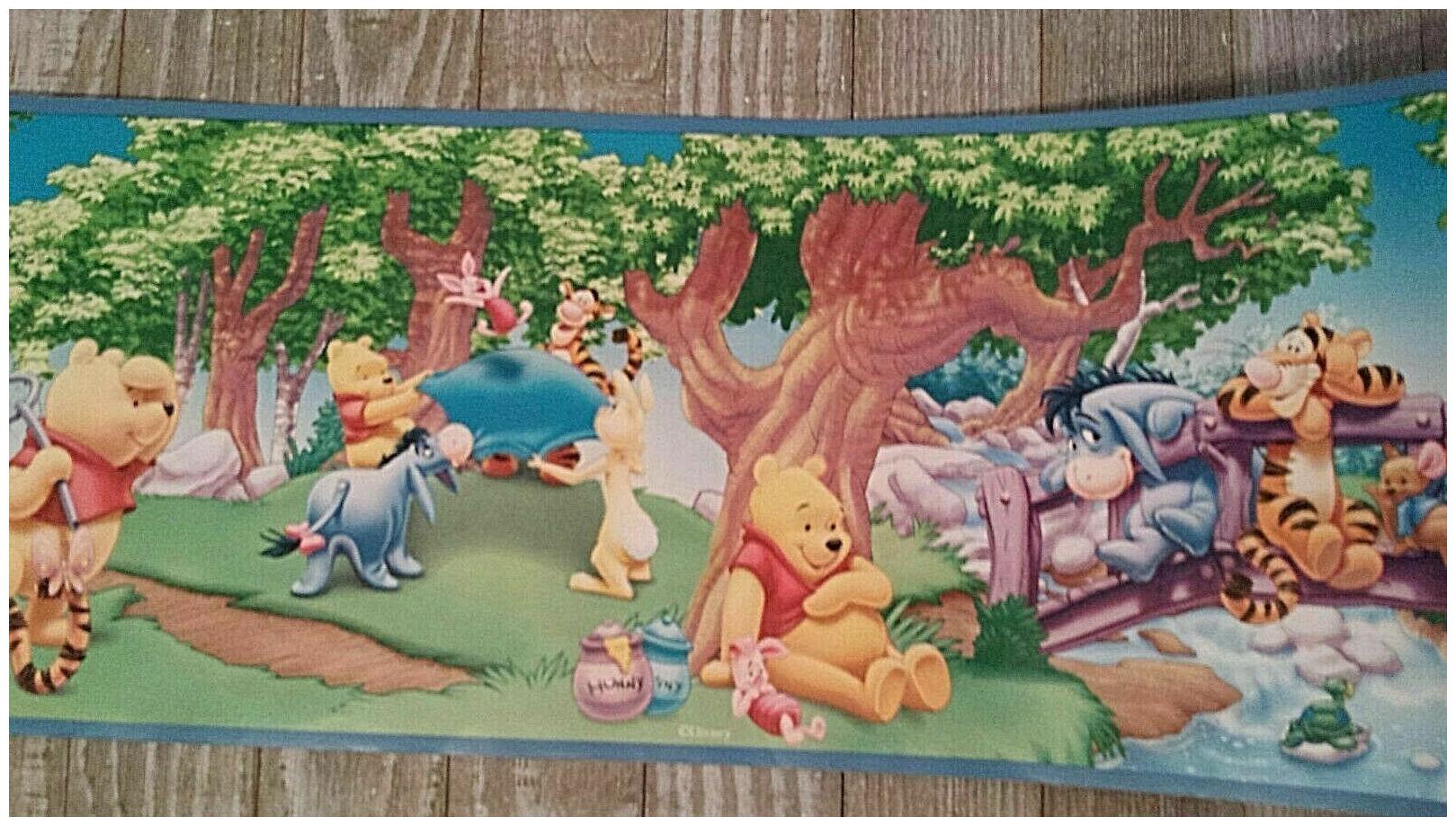 

Wall border roll Pooh Eeyore Piglet Disney nursery prepasted new