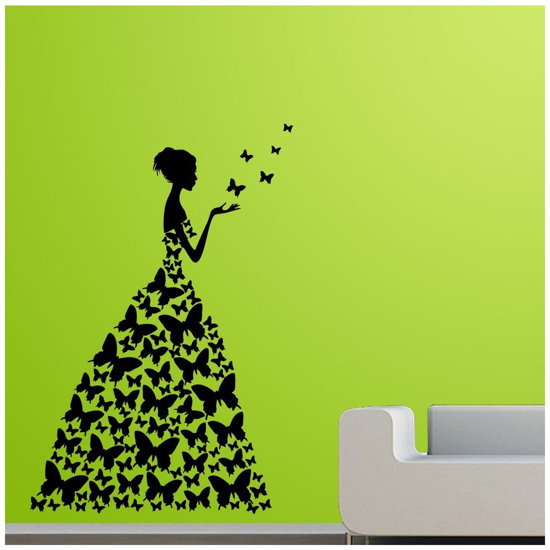 

Wall Sticker (Butterfly girl PVC Vinyl Surface Covering Area - 30 x 45 cm)