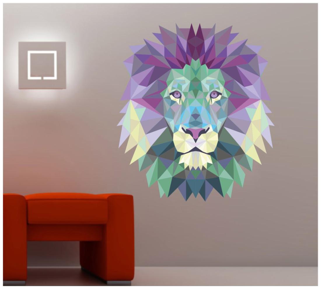 

Wall Sticker (Face lion PVC Vinyl Surface Covering Area -60 x 53 cm)