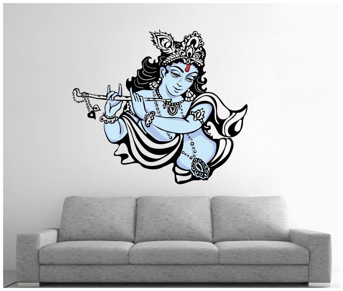 

Wall Sticker (Krishna ji PVC Vinyl Surface Covering Area -60 x 45 cm)
