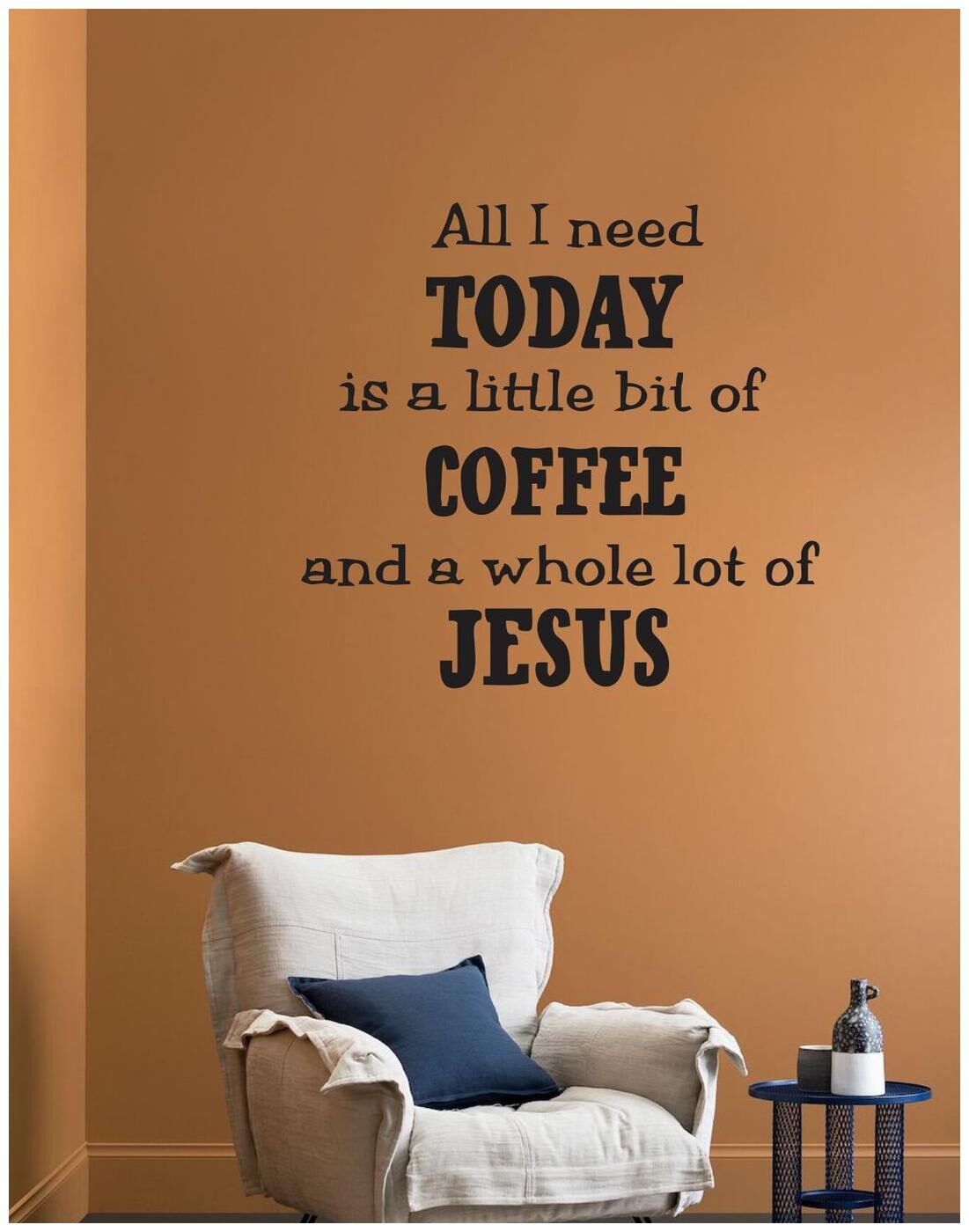 

Wall Sticker (Jesus Quotes Surface Covering Area - 30 x 30 cm)