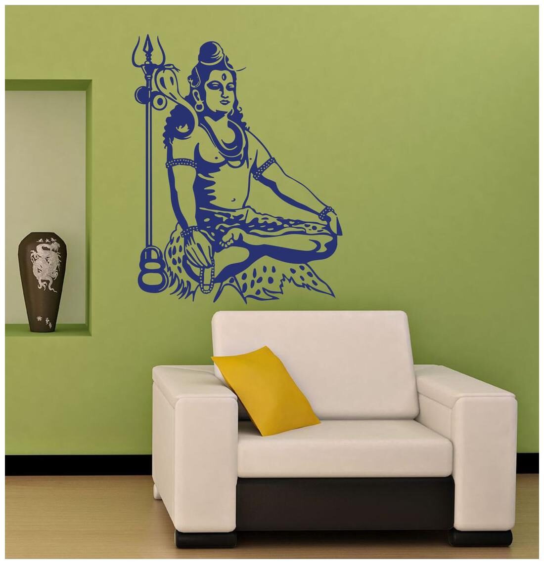 

Wall Sticker (Lord shiva sitting Surface Covering Aera - 58 x 76cm)