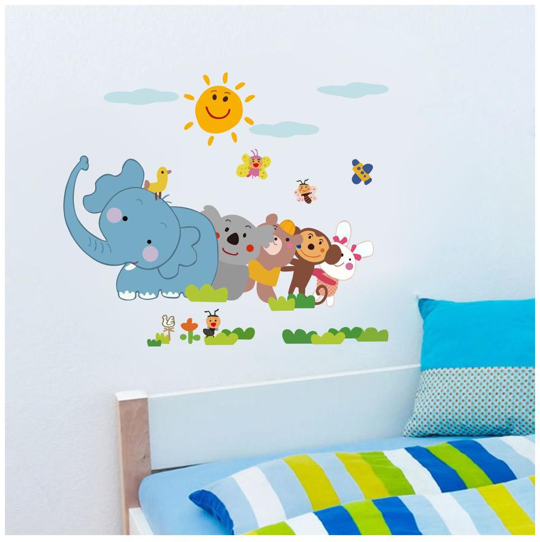 

Wall Sticker (Deer flowers PVC Vinyl 55 48 cm)