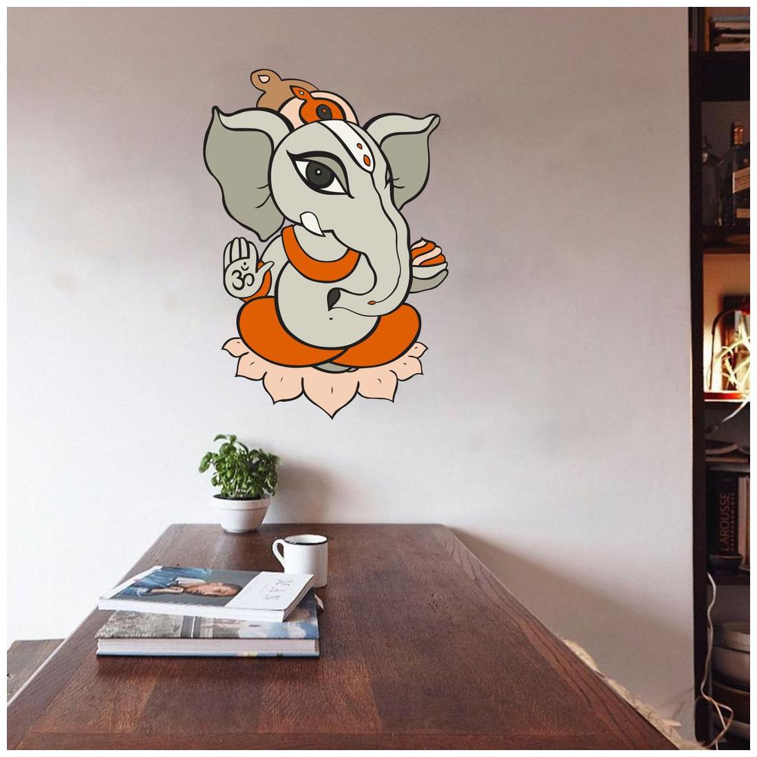 

Wall Sticker (Grey lord ganesha PVC Vinyl Size - 58 x 50 cm)