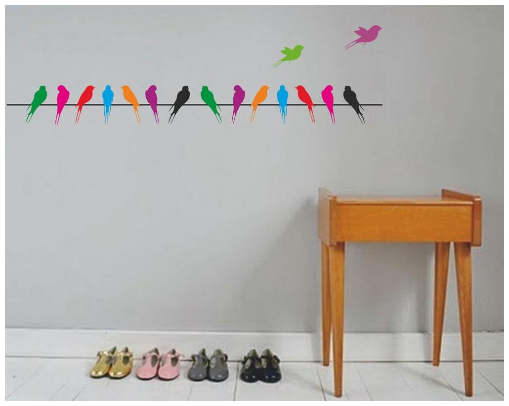 

Wall Wings Colorfull love birds on string for living room Wall Sticker
