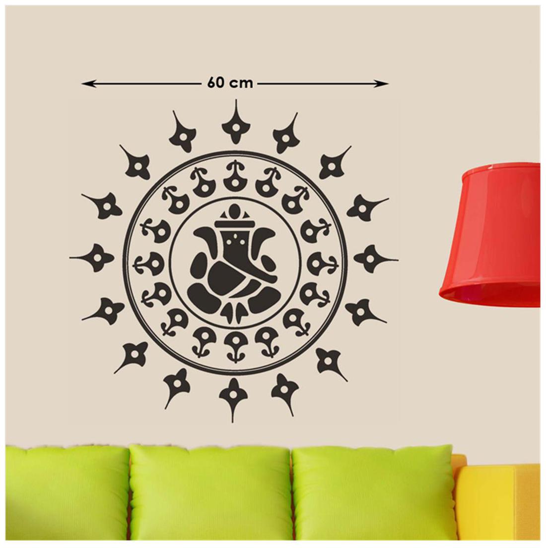 Buy Wall Wings Ganesha With Elephants In Circle Vector Art For