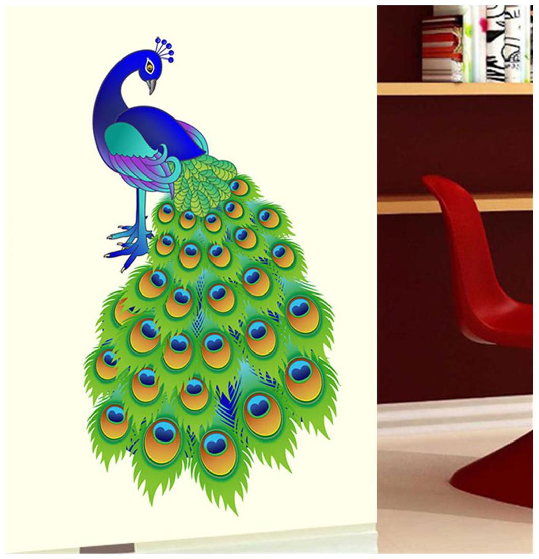 

Wall Wings Magestic Peacock In Vibrant Colors Wall Sticker