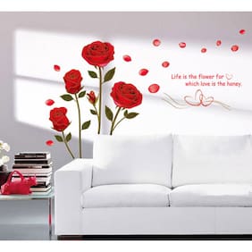 Wall Art Décor Stickers Posters And Paintings Online At Walltola Bedroom Rose Flowers Wall Sticker