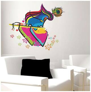 WallTola Wall Decals Abstract Art Krishna - Wall Sticker