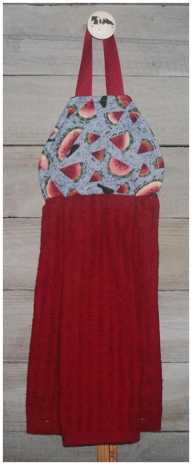 

Watermelon Cantaloupe Melons Fruit Hanging Kitchen Oven Hand Towel Dishtowel