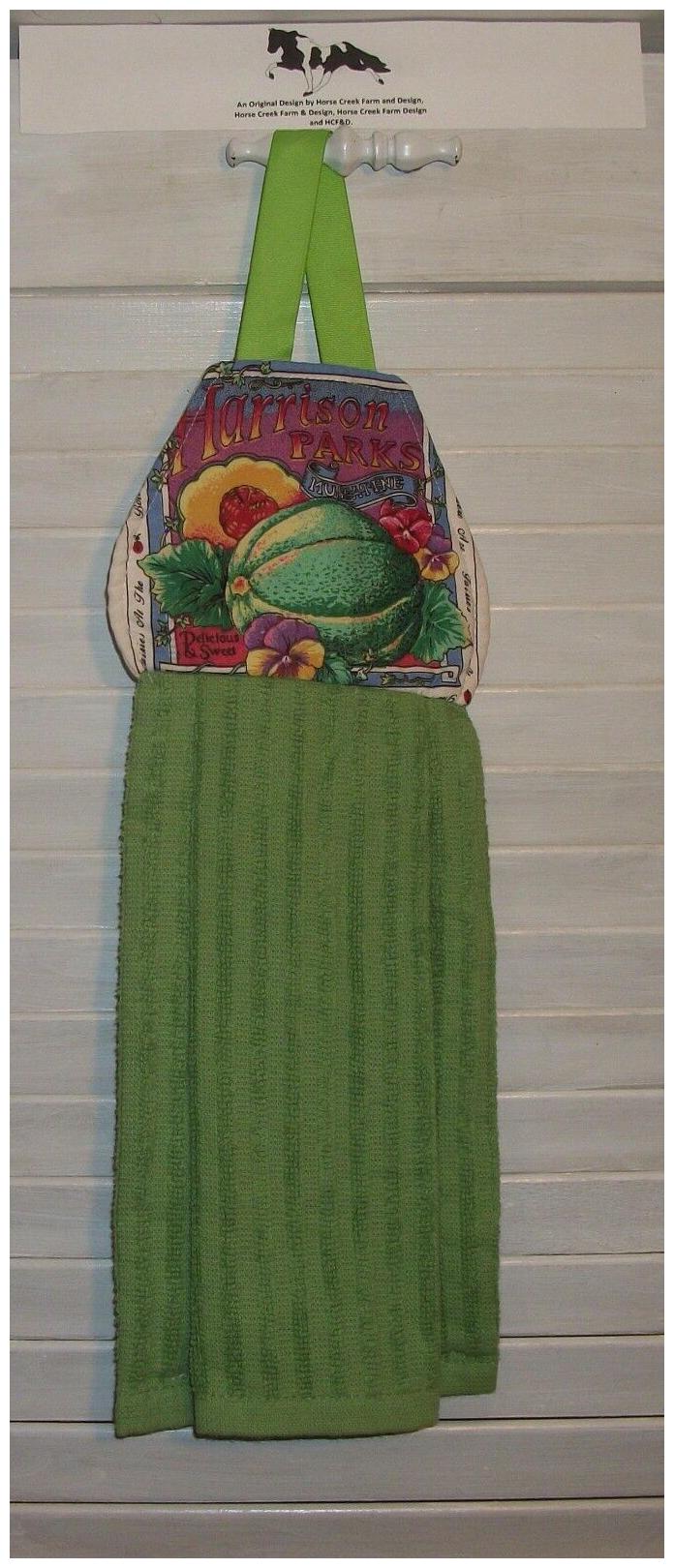 

Watermelon Cantaloupe Melons Fruit Hanging Kitchen Oven Hand Towel Dishtowel