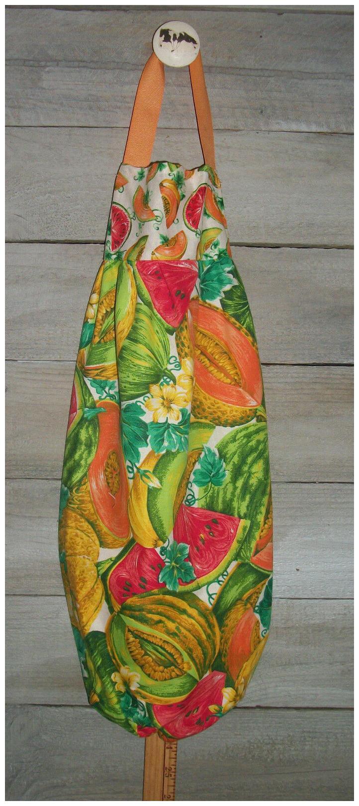 

Watermelon Cantaloupe Honeydew Plastic Grocery Bag Rag Sock Holder Organizer