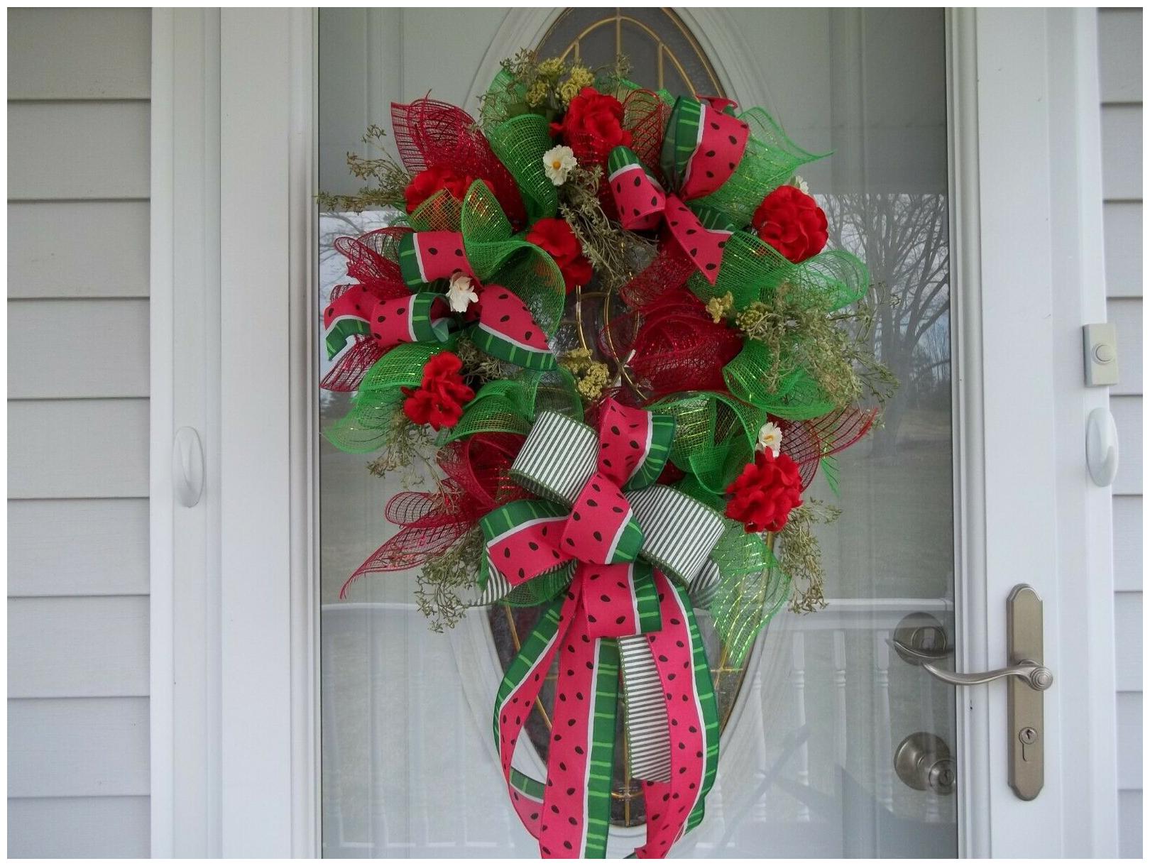 

WATERMELON GRAPEVINE MESH DOOR WREATH EVERYDAY WREATH SUMMER WREATH