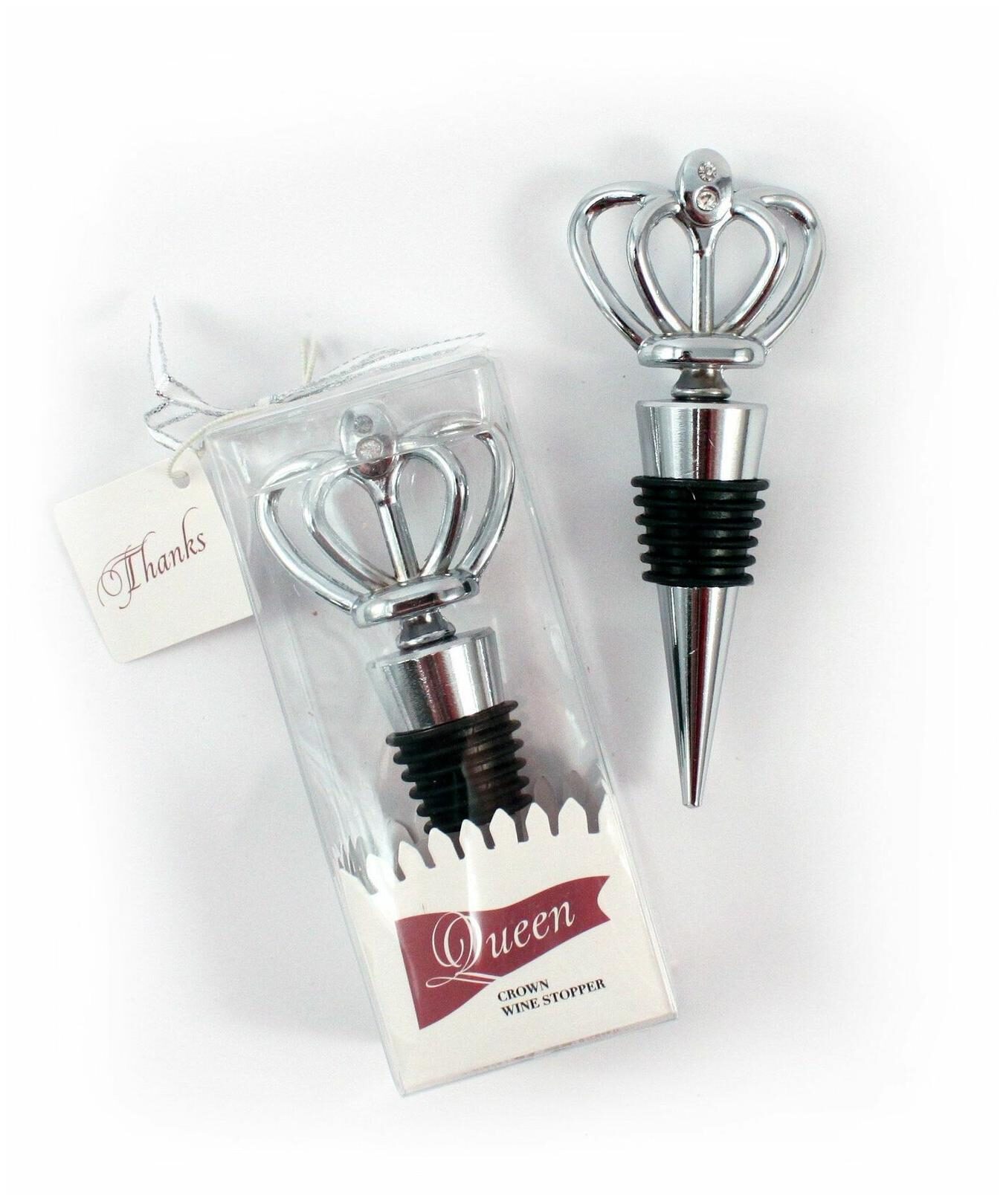

Weddingstar Queen Crown with Crystals Wine Stopper in Packaging