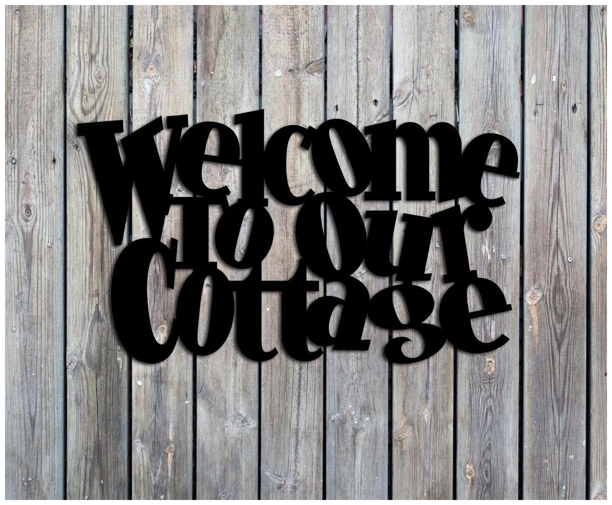 

Welcome To Our Cottage Metal Wall Art Steel Wall Art 23 x 14 Great Gift USA