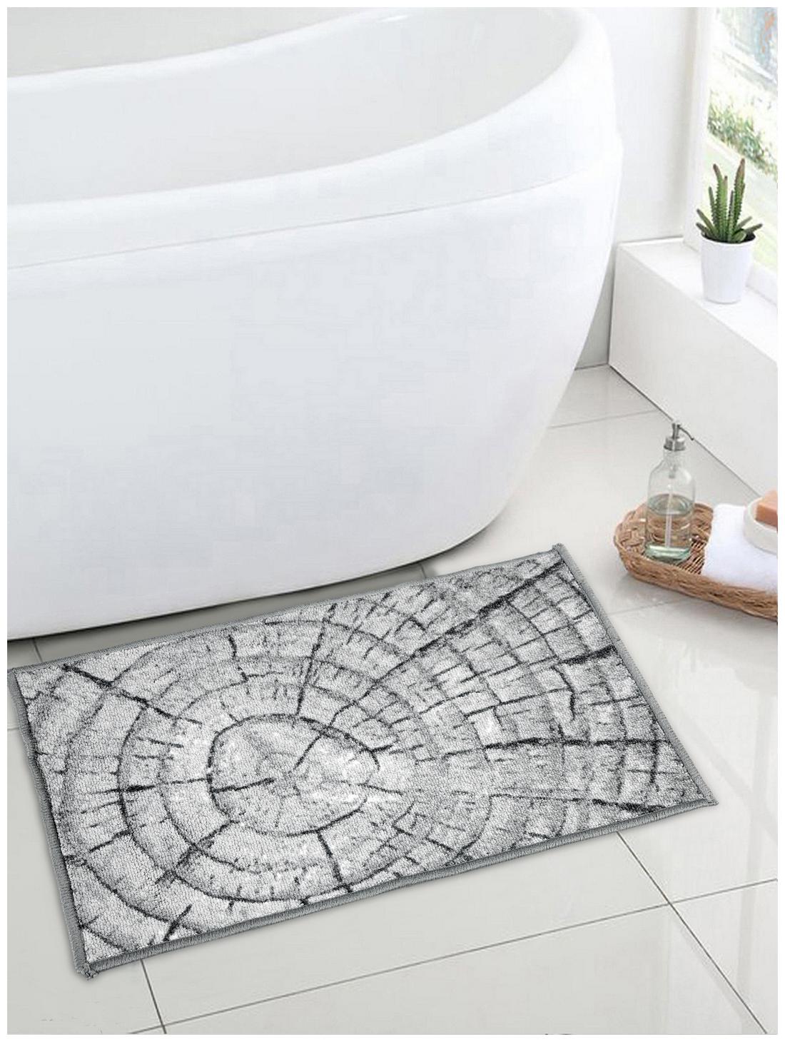 

Welhome Patio Grey White Solid 1 Bath Mat