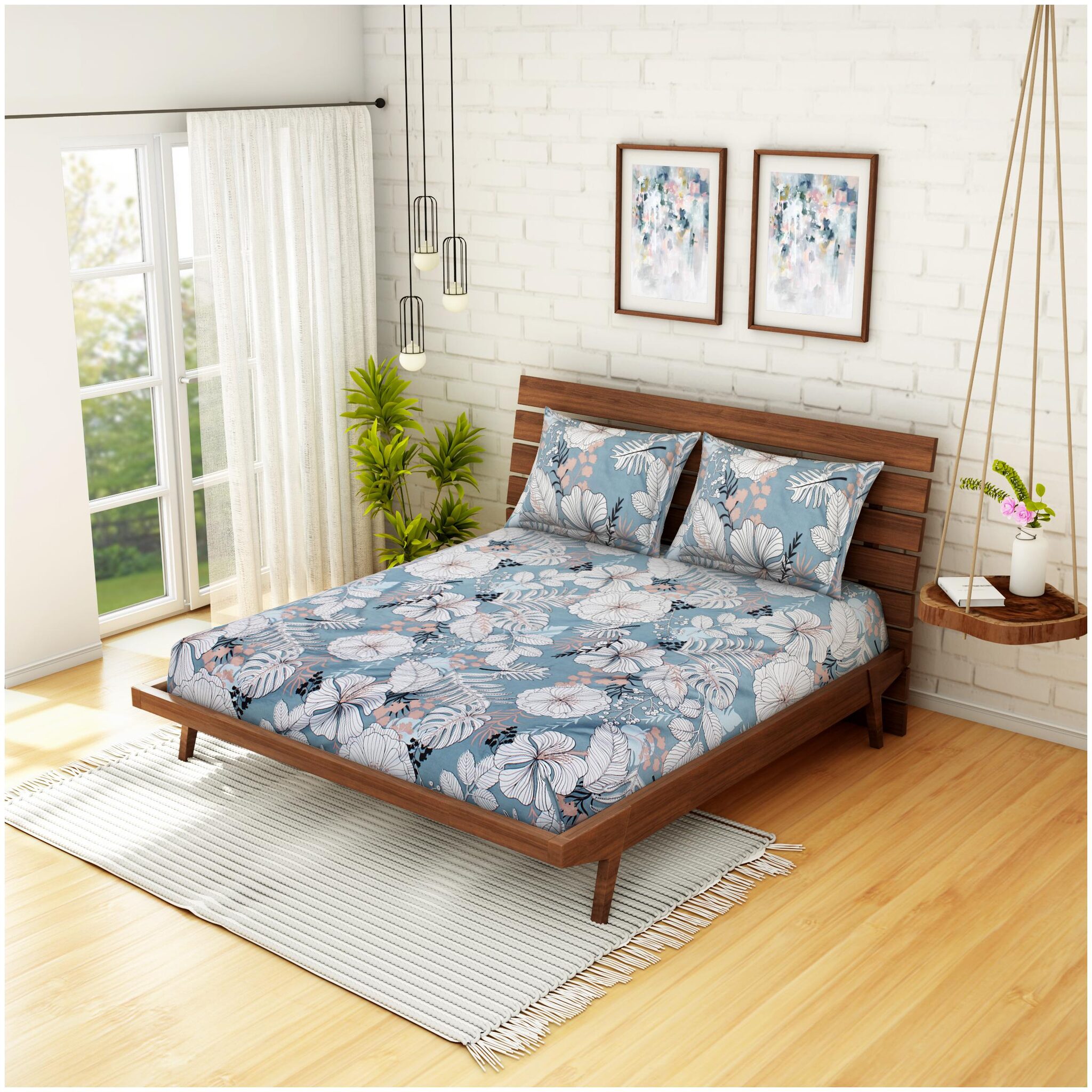 

Welhome Regular Use Flat Unwinders Microfibre Floral 1 Double Bed Sheet With 2 Pillow Covers Pack Of 3