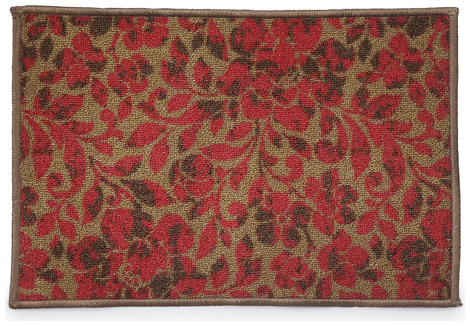 

WELHOME Unwinders Brown Red Colour Small Bath Mat