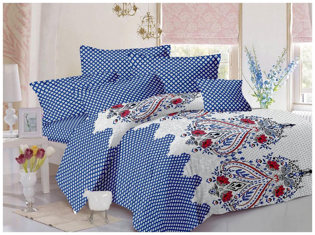 

Welhouse India Cotton Printed Double Size Bedsheet 180 TC ( 1 Bedsheet With 2 Pillow Covers Red )