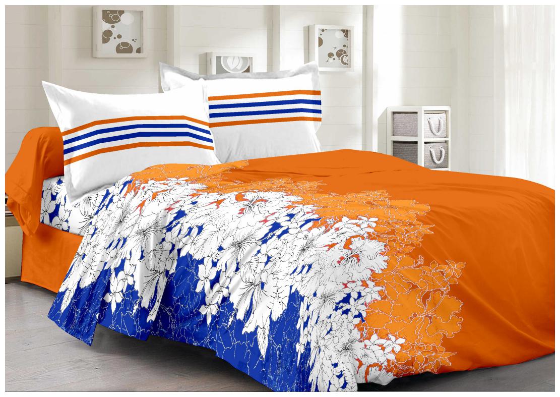 

Welhouse India Cotton Floral Double Size Bedsheet 180 TC ( 1 Bedsheet With 2 Pillow Covers Orange )