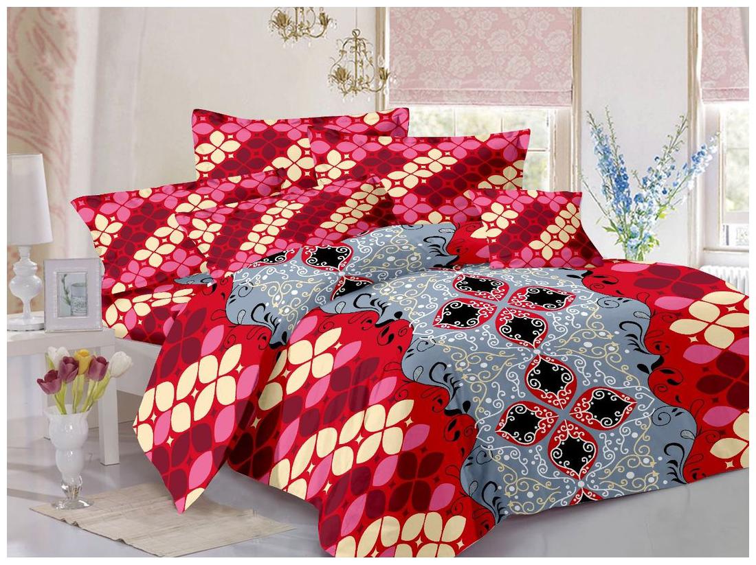 

Welhouse India Cotton Floral Double Size Bedsheet 180 TC ( 1 Bedsheet With 2 Pillow Covers Grey )
