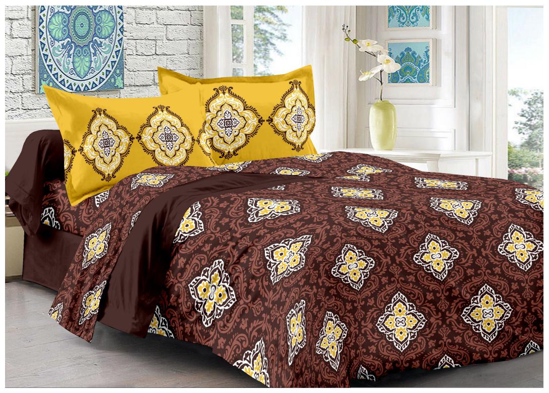 

Welhouse India Cotton Floral Double Size Bedsheet 180 TC ( 1 Bedsheet With 2 Pillow Covers Brown )
