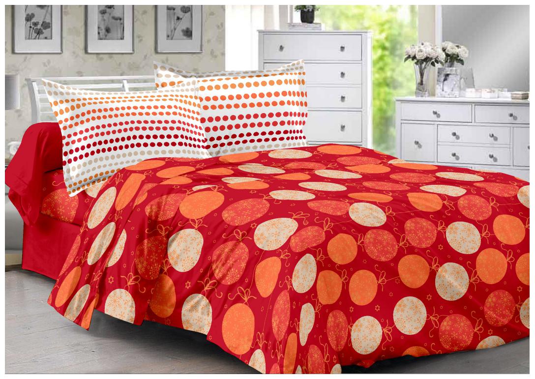 

Welhouse India Cotton Polka Dot Double Size Bedsheet 180 TC ( 1 Bedsheet With 2 Pillow Covers Red )