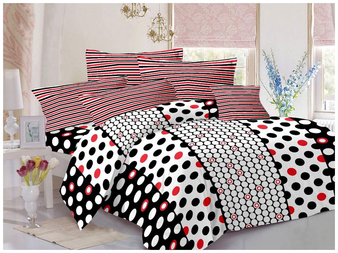 

Welhouse India Cotton Polka Dot Double Size Bedsheet 180 TC ( 1 Bedsheet With 2 Pillow Covers White )
