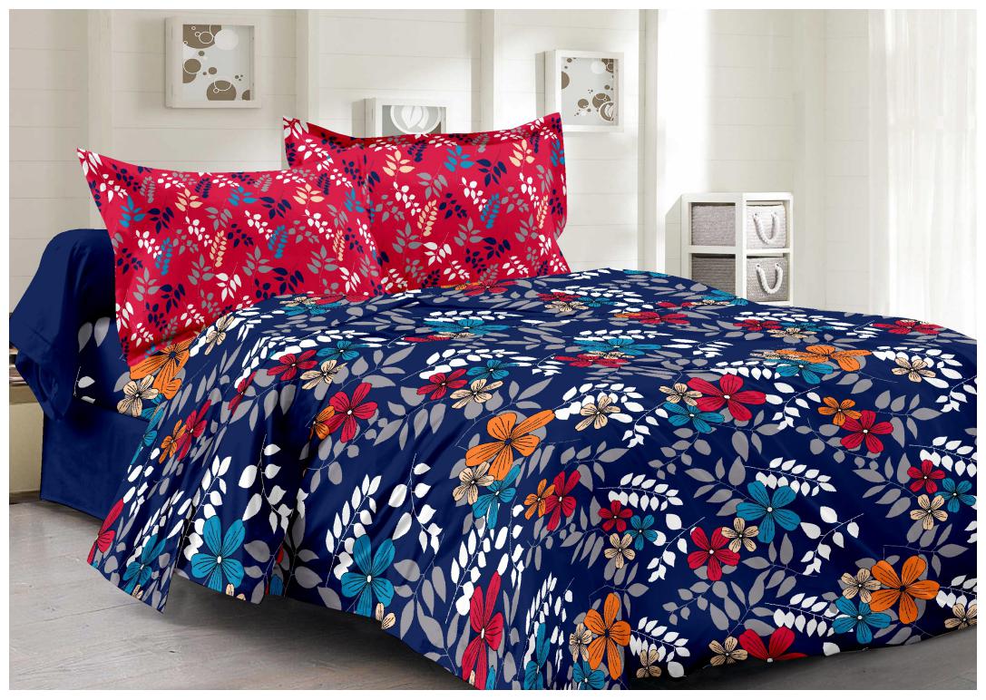 

Welhouse India Cotton Floral Double Size Bedsheet 180 TC ( 1 Bedsheet With 2 Pillow Covers Multi )