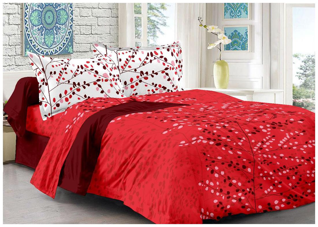 

Welhouse India Cotton Floral Double Size Bedsheet 180 TC ( 1 Bedsheet With 2 Pillow Covers Brown )