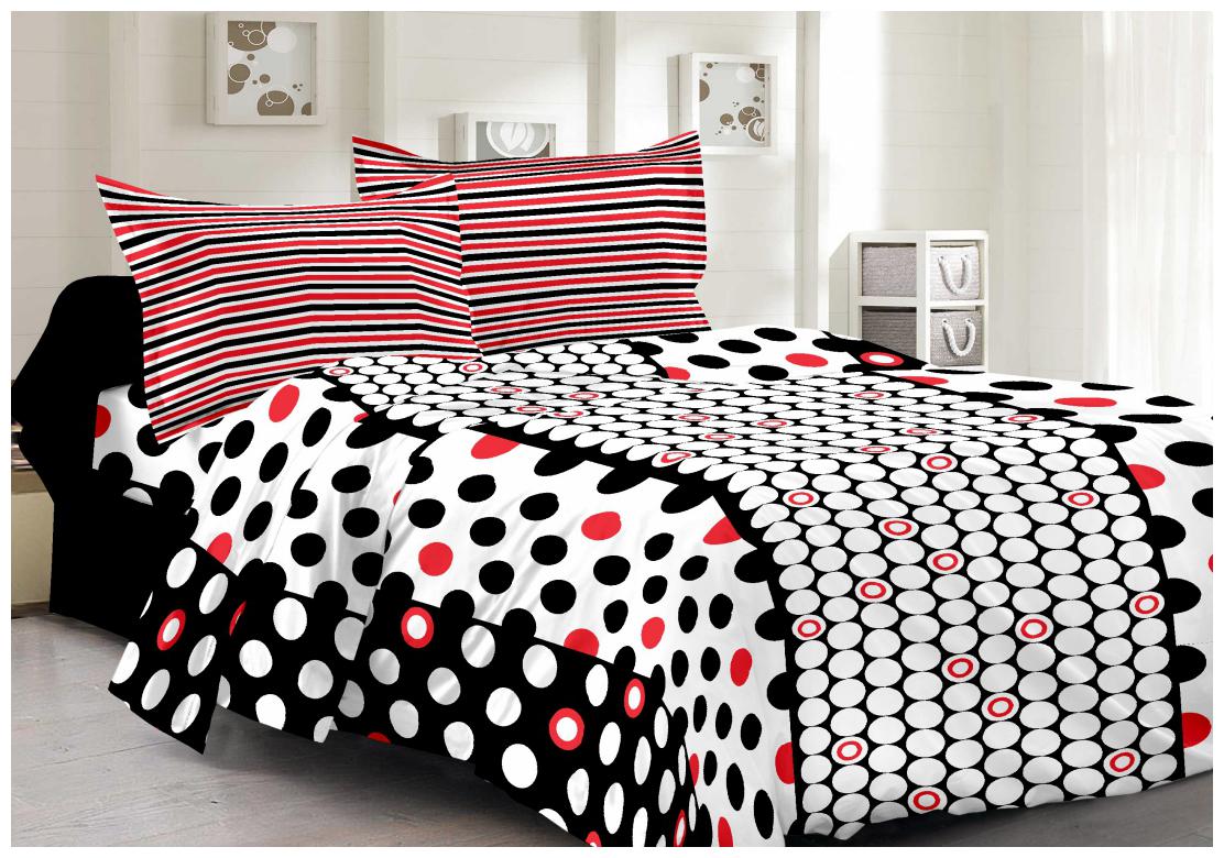 

Welhouse India Cotton Polka Dot Double Size Bedsheet 180 TC ( 1 Bedsheet With 2 Pillow Covers Multi )