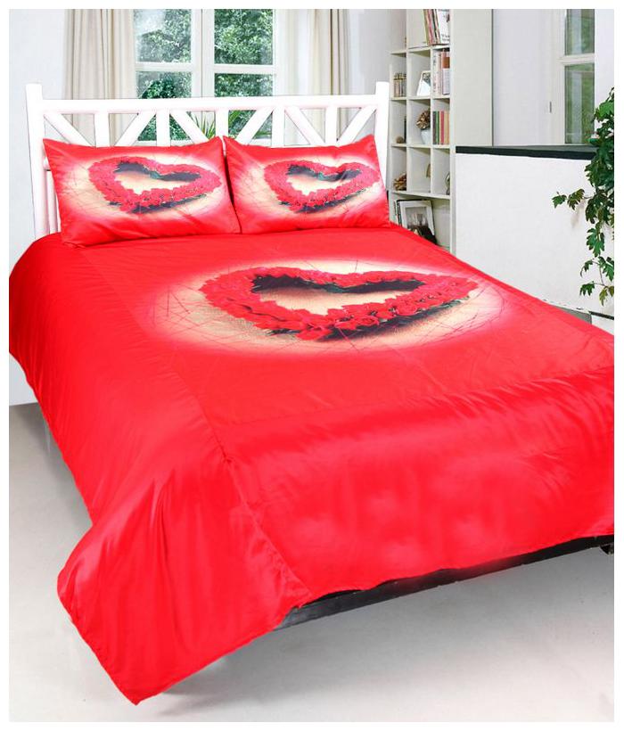 

Welhouse India Satin Floral Double Size Bedsheet 200 TC ( 1 Bedsheet With 2 Pillow Covers Red )