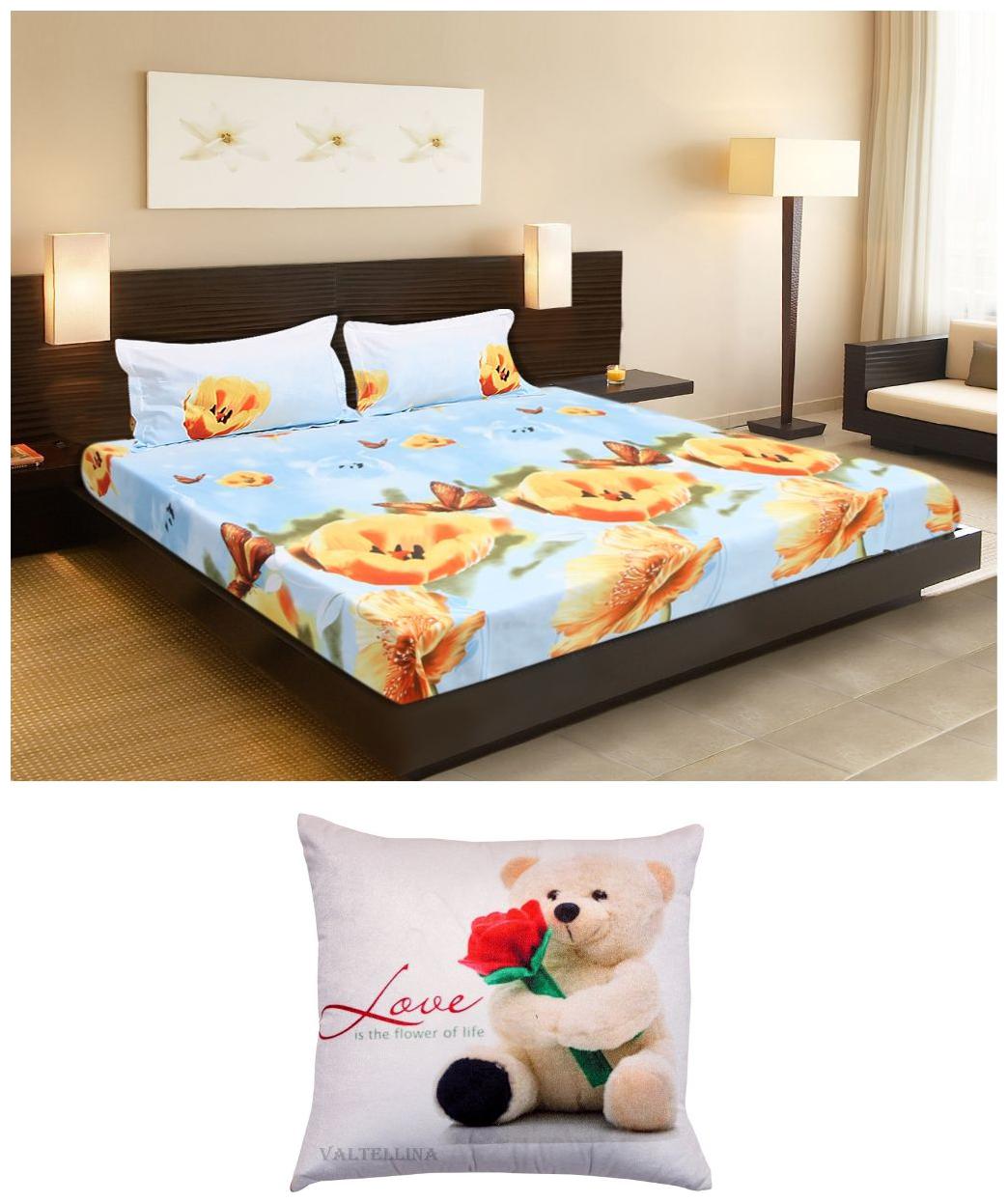 

Welhouse India Cotton Floral Double Size Bedsheet 104 TC ( 1 Bedsheet With 2 Pillow Covers Multi )