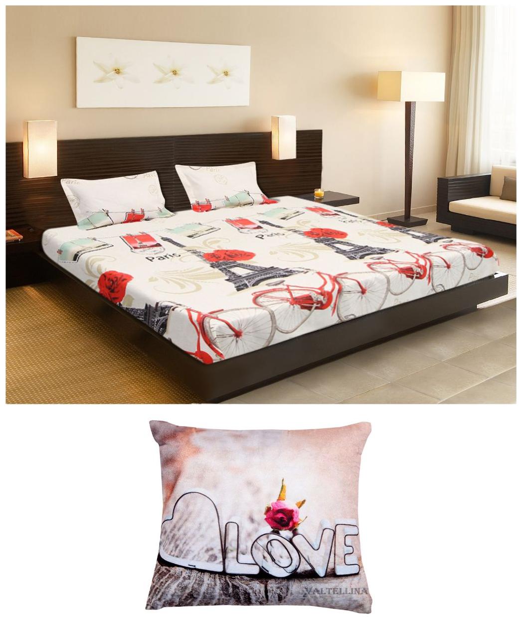 

Welhouse India Cotton Abstract Double Size Bedsheet 104 TC ( 1 Bedsheet With 2 Pillow Covers Multi )