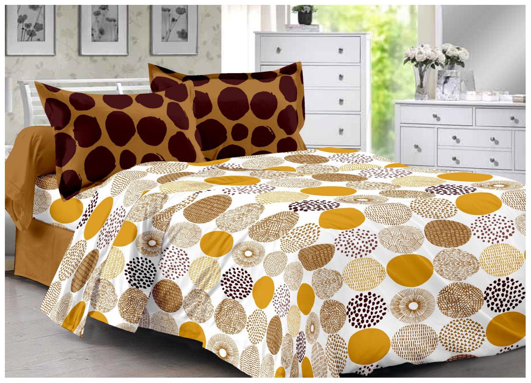 

Welhouse India Cotton Polka Dot Double Size Bedsheet 180 TC ( 1 Bedsheet With 2 Pillow Covers Brown )