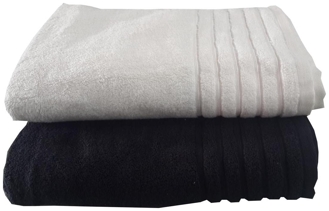 

Welhouse India 250 GSM Cotton Bath Towel ( 2 Pieces White Black )