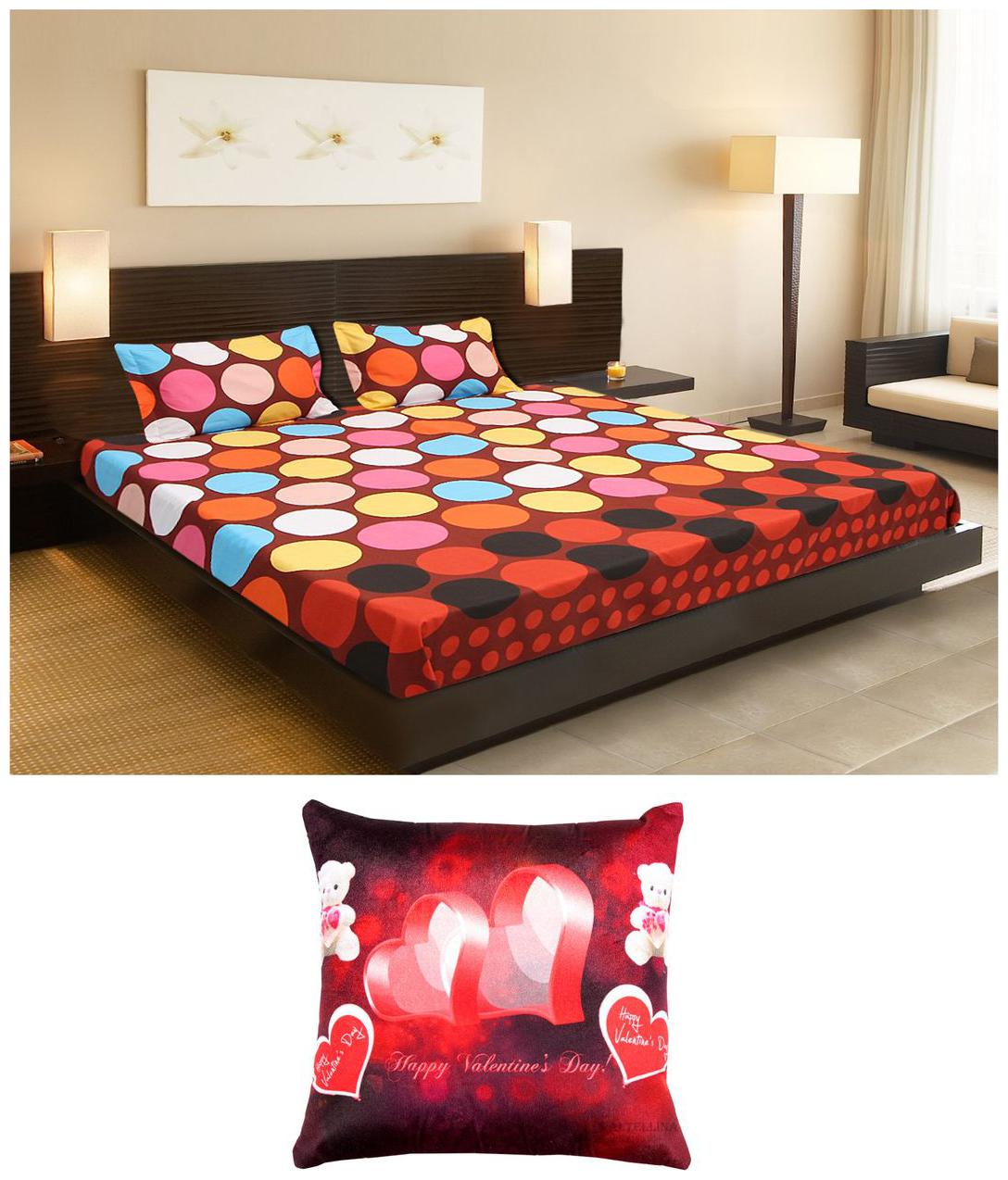 

Welhouse India Cotton Abstract Double Size Bedsheet 104 TC ( 1 Bedsheet With 2 Pillow Covers Multi )