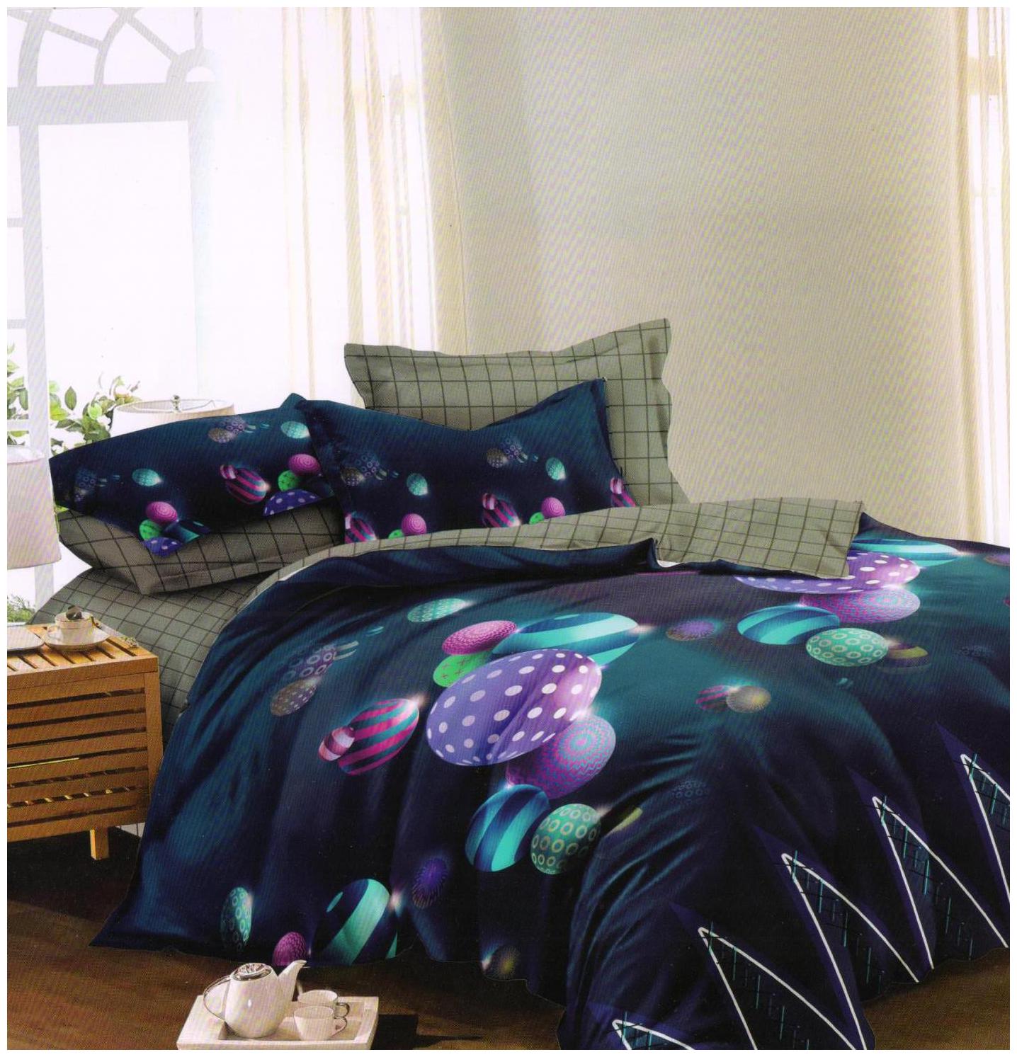 

Welhouse India Cotton 3D Printed Double Size Bedsheet 250 TC ( 1 Bedsheet With 2 Pillow Covers Blue )