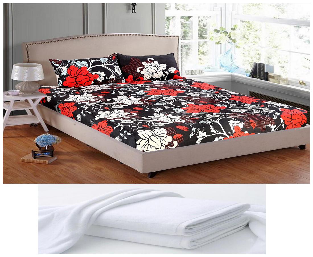 

Welhouse India Microfiber Floral Double Size Bedsheet 140 TC ( 1 Bedsheet With 2 Pillow Covers Multi )