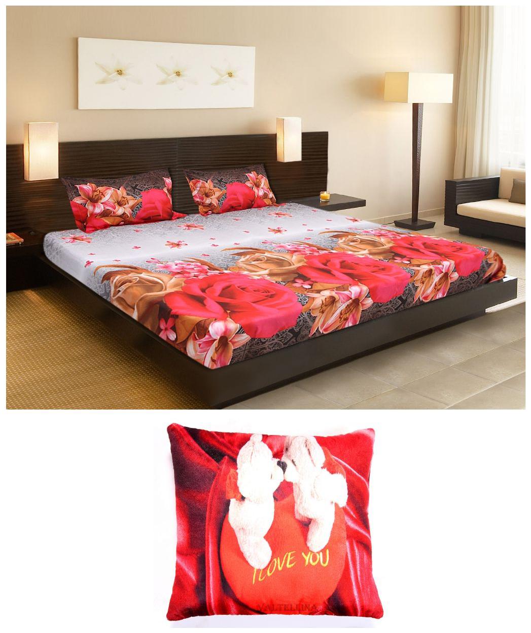 

Welhouse India Cotton Floral Double Size Bedsheet 104 TC ( 1 Bedsheet With 2 Pillow Covers Multi )