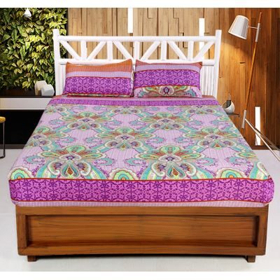 

Welhouse India Microfiber Floral Double Size Bedsheet 140 TC ( 1 Bedsheet With 2 Pillow Covers Multi )