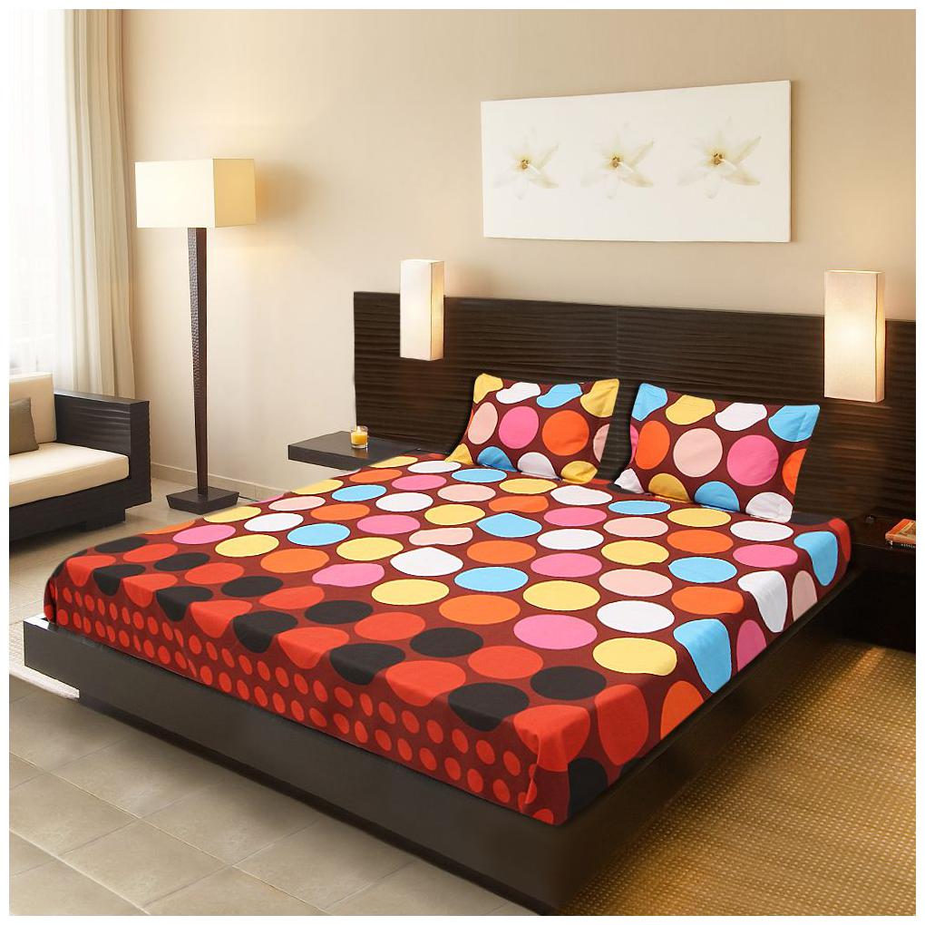 

Welhouse India Cotton Floral Double Size Bedsheet 104 TC ( 1 Bedsheet With 2 Pillow Covers Multi )